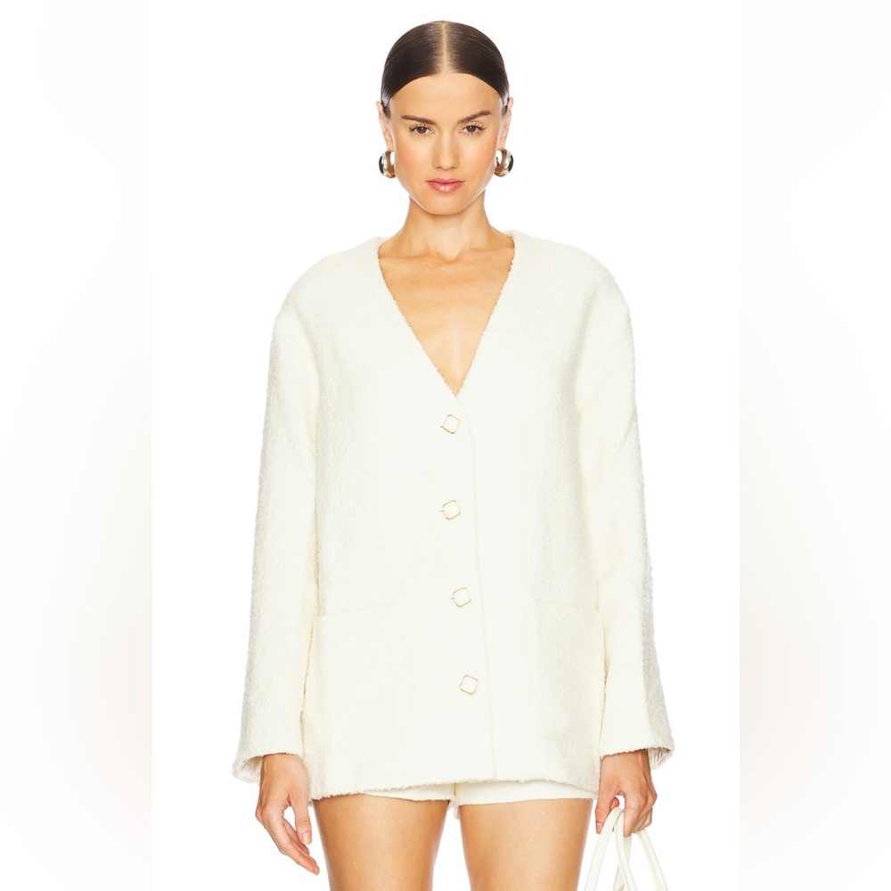 ASTR Maidy Tweed Boucle Textured Blazer Coat in Cream Revolve size small $240 - Picture 5 of 14